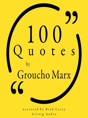 cover image of 100 Quotes by Groucho Marx